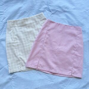 Brandy Melville TWO PACK Plaid Mini Cara Skirt